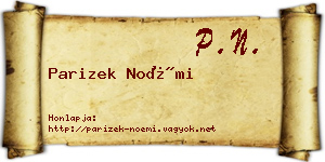 Parizek Noémi névjegykártya